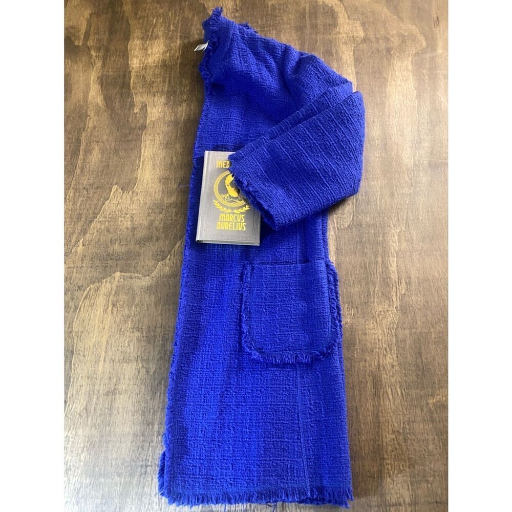 Chino Royal Blue Textured Fringe Blazer
